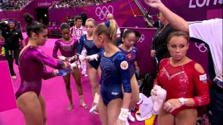 Aliya Mustafina and Aly Raisman During the Olympic AA Final [upl. by Gayner751]