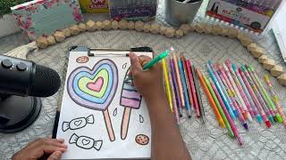 Ice Cream ASMR Crayola Twistables Colored Pencils No Talking [upl. by Ahsienek610]