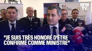 Gérald Darmanin fraîchement confirmé ministre de lIntérieur sexprime depuis le siège du Raid [upl. by Oyek]