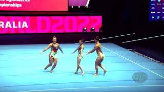 Australia 1 AUS  2022 Acrobatic Worlds Baku AZE  Dynamic Qualification Womens Group [upl. by Ecnerat623]