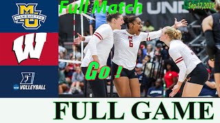 Wisconsin vs Marquette Full Match  Womens College Volleyball 2024  NCAA Volleyball 2024 [upl. by Derraj]