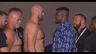 LIVE TYSON amp JOHN FURY BARE CHESTED READY FOR ACTION AT PRESSER WITH FRANCIS NGANNOU amp MIKE TYSON [upl. by Timotheus304]