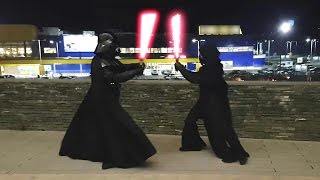 Darth Vader vs Kylo Ren Lightsaber Battle [upl. by Yenaiv737]