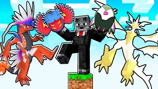 JOGANDO com os NOVOS POKÉMON PARADOXOS em APENAS UM BLOCO no MINECRAFT [upl. by Parshall485]