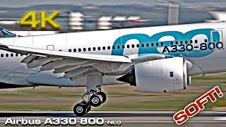 Airbus A330 800 NEO Proto FWTTO ultra soft landing 4k 50p [upl. by Amora]