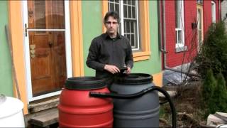 Rain Barrel  Connecting in a Series and Downspout Diverter Demonstration [upl. by Tjader]