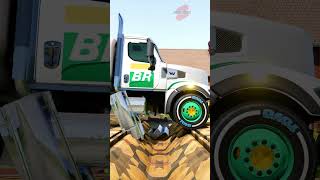 Chained Tanker Trucks vs Gutter shorts beamng beamngdrive beamngcrashes trucksvs [upl. by Tumer]