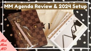 1Year Louis Vuitton Damier Ebene Medium Ring MM Agenda Review amp 2024 Planner Setup  modmom md [upl. by Amethyst]