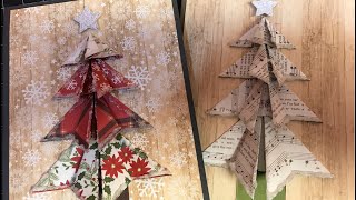 Folded Paper Christmas Tree Tutorial [upl. by Duomham]