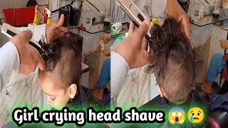 Baby Girl crying head shaving 😭forced headshave by parents crying😱🔥💯 [upl. by Jewett]