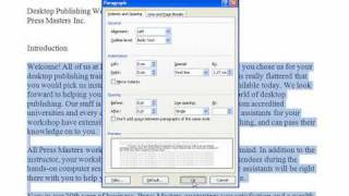 BTX4C1 Advanced Word 2007  Margins and Indenting [upl. by Esemaj]