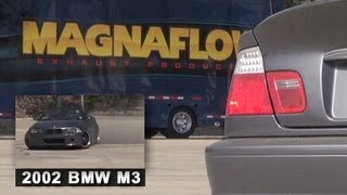 BMW M3 Sliding and Burning Rubber in the MagnaFlow Parking Lot [upl. by Natsyrk789]