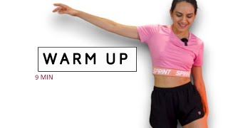 WARM UP WORKOUT  9 Minutes Workout para prevenir lesiones y divertirse  RUTINA GUIADA [upl. by Ainegul]