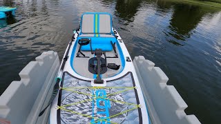 INFLATABLE RACKHAM AERO 124 PEDAL DRIVE PADDLE BOARD iCast 2022 Water demo [upl. by Wilser474]