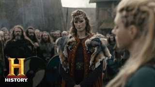 Vikings Aslaug Asks Lagertha for Safe Passage Season 4 Episode 14  History [upl. by Meriel]