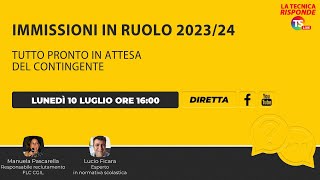 Immissioni in ruolo 202324 tutto pronto in attesa del contingente [upl. by Otrebliw104]