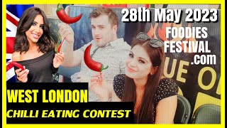 Chili Pepper Eating Contest  Host ukchilliqueen  Foodiesfestivalcom  leagueoffire  LONDON UK [upl. by Coveney]