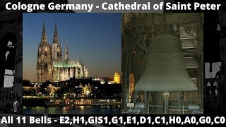 Cologne Cathedral Kölner Dom  Plenum of 11 Bells The Sound of Each Bell amp All Bells Ringing 🔔 [upl. by Drews421]