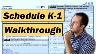 2022 IRS Form 1065 Schedule K1 Walkthrough [upl. by Delmar]