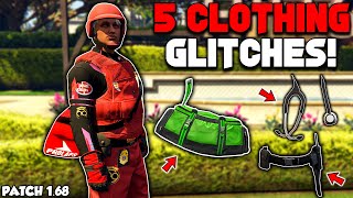 GTA 5 ONLINE TOP 5 CLOTHING GLITCHES AFTER PATCH 168 Cop Outfit Colored Duffel Bag amp More [upl. by Engis]