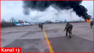 2 years ago  Footage of unsuccessful Russian attack on airport in Kyiv 125 invaders were destroyed [upl. by Ailisec]