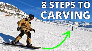 How To Snowboard  8 STEPS TO CARVING [upl. by Burrow]