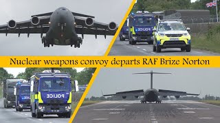 ☢️ Nuclear convoy departs RAF Brize Norton [upl. by Segalman615]