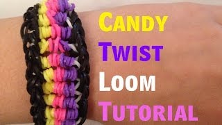 CANDY TWIST Loom Bracelet Tutorial Rainbow Loom l JasmineStarler [upl. by Accalia]