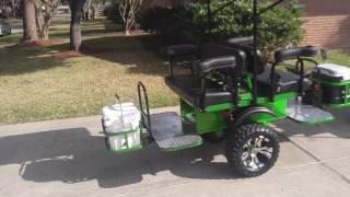 Custom Club Car Precedent golf cart with modified Limo Tag a Long [upl. by Howlend]