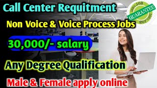 Voice amp non voice process jobs  work from home jobs  free job search  latest job information [upl. by Eudoxia]