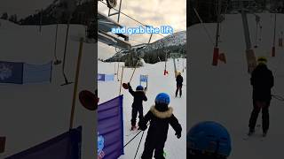 How to use the drag lift skiing kids parenting [upl. by Imugem300]