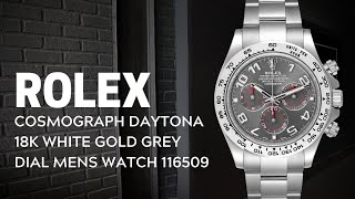 Rolex Cosmograph Daytona 18K White Gold Grey Dial Mens Watch 116509 Review  SwissWatchExpo [upl. by Andrei]