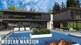 Bloxburg Luxury Modern Mansion  Speedbuild  Roblox Bloxburg [upl. by Jorry]