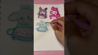 Kawaii stickers collection Sanrio Cinnamon My Melody Kuromi cinnamoroll stickers shortsvideo [upl. by Raddi]