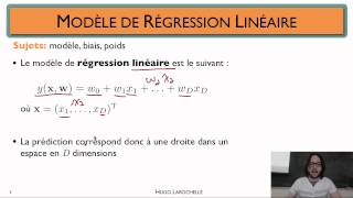 Apprentissage automatique 31  Régression linéaire  modèle [upl. by Yrehcaz696]