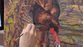 quotSons of Thunderquot 40quot x 24quot Oil on Canvas  Ryan Kirby Art  Wild Turkey Painting [upl. by Arratoon]