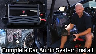 Full Car Audio System Installation  Speakers Subwoofer and Amplifier [upl. by Enelrad]