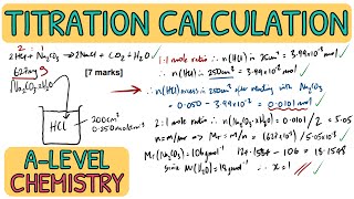 Acids and Bases Back Titration Calculation  Exam Question｜A Level Chemistry AQA [upl. by Crowell50]