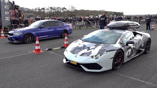 BMW M5 F90 vs 900HP Lamborghini Huracan [upl. by Sauncho]