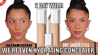 2 DAY WEAR new FENTY BEAUTY WERE EVEN HYDRATING LONGWEAR CONCEALER dry undereyesMagdalineJanet [upl. by Ahtnicaj372]