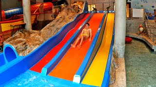 Triple Slide  Kids Racer Water Slide  Familux Resort Alpenrose AT [upl. by Gamages379]