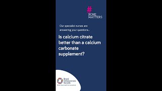 Is calcium citrate better than a calcium carbonate supplement  BoneMatters [upl. by Fanchie]