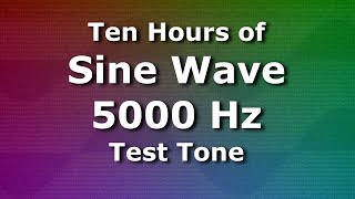 5 kHz Sine Wave Pure Test Tone for Ten Hours  5000 Hz [upl. by Halyhs]