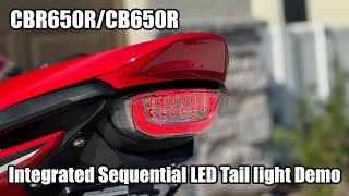 20192023 Honda CBR650R CB650R Integrated Sequential LED Tail Light Demo by Motodynamic [upl. by Quigley64]