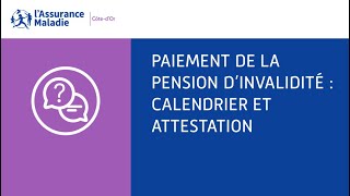 Pension dinvalidité  Paiement de la pension dinvalidité  calendrier et attestation [upl. by Durante]