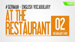 German language vocabulary lessons for beginners in English  At The Restaurant Part 2 [upl. by Yaya]