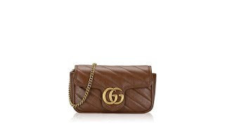 Gucci GG Marmont Matelasse Diagonal Super Mini Flap Shoulder Bag Cuir [upl. by Fritz]