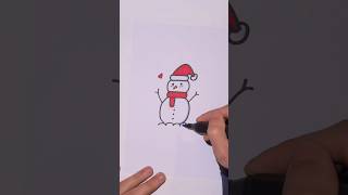 Comment dessiner un bonhomme de neige facilement en 1 minute [upl. by Yrolam]