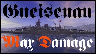 Gneisenau  World of Warships  207k Damage Max Damage on NA and EU [upl. by Thorsten]