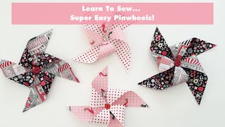 How To Sew QUICK amp EASY Fabric Pinwheels In 1 Minute [upl. by Leilamag]